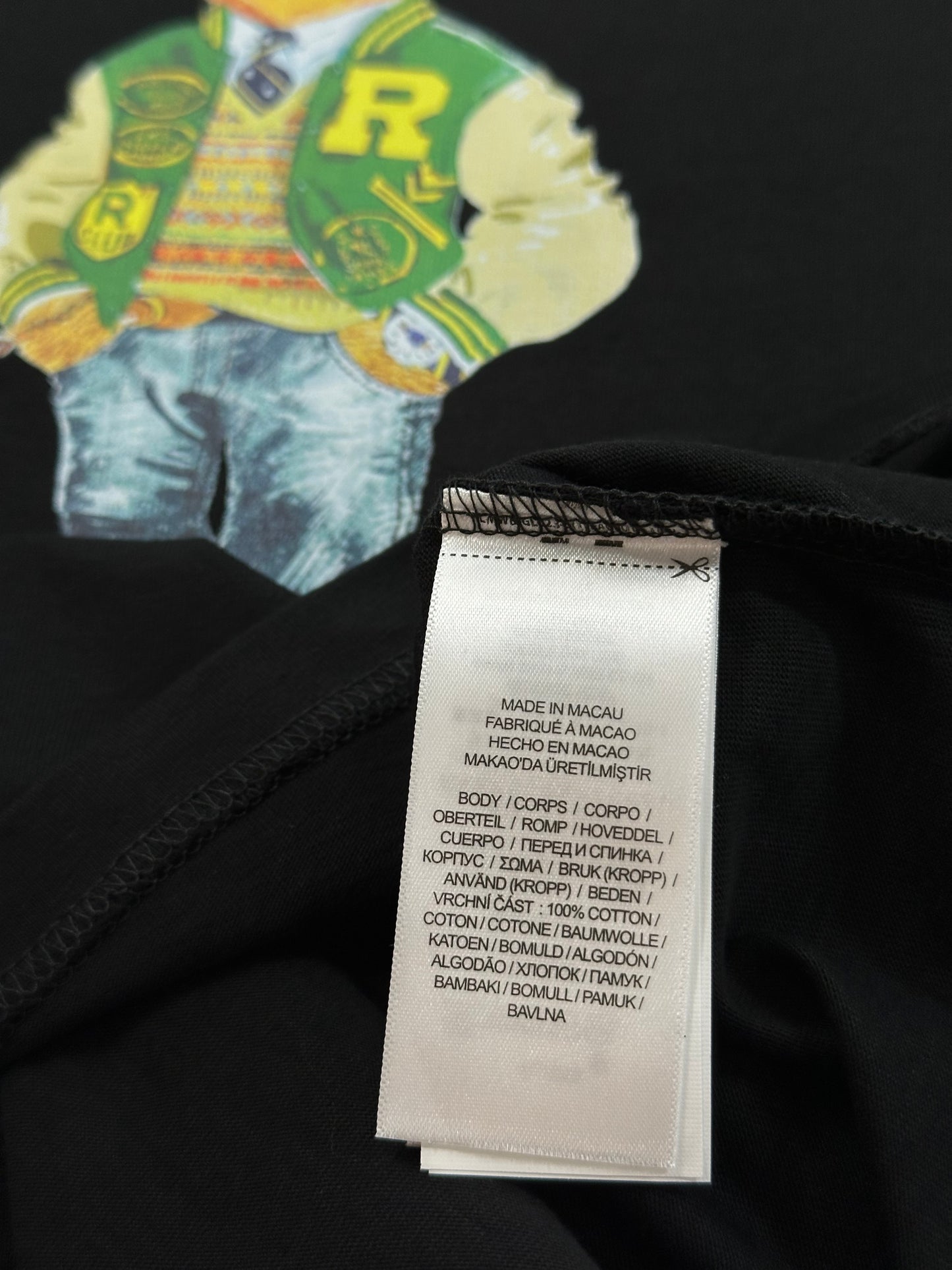 Polo Ralph Lauren Varsity Bear T-Shirt – Limited Edition Black Classic Fit
